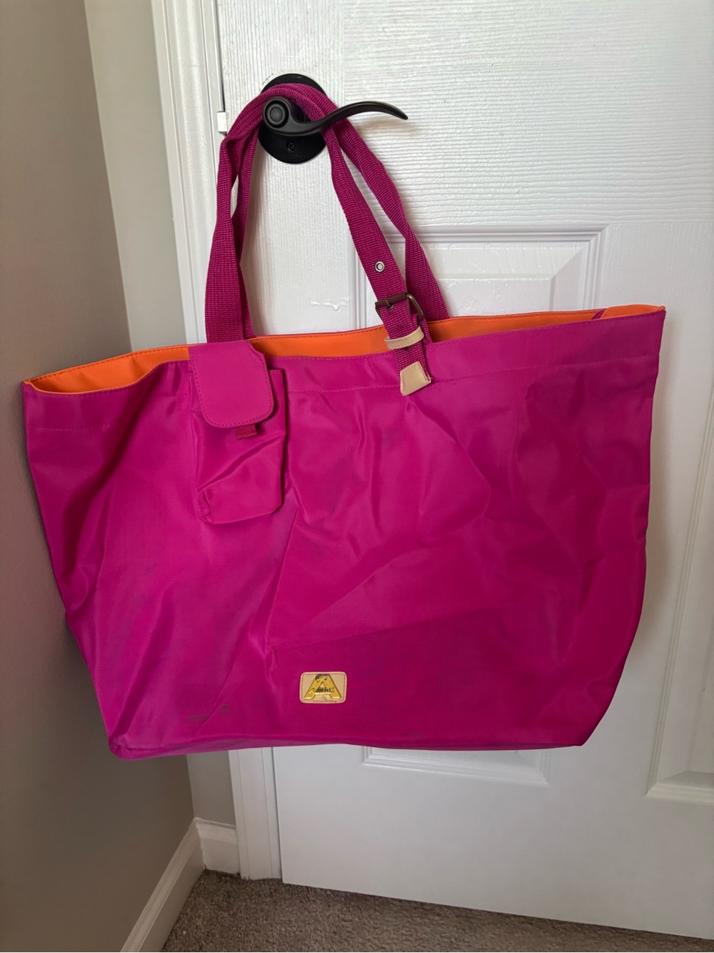 Avanti Hot Pink Tote with Orange Interior